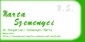marta szemenyei business card